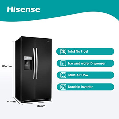 Hisense freistehende Side-by-Side Kühl-Gefrierkombination