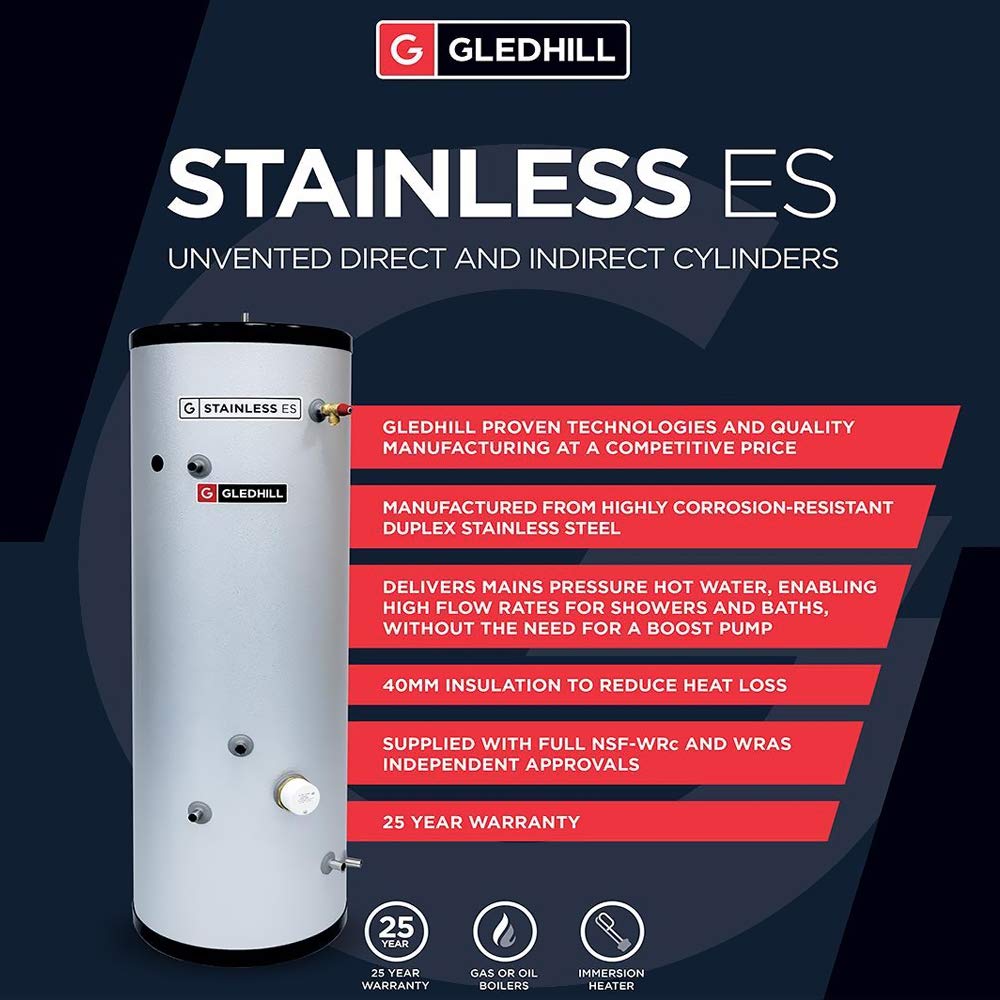 Gledhill 120 Liter Edelstahl ES