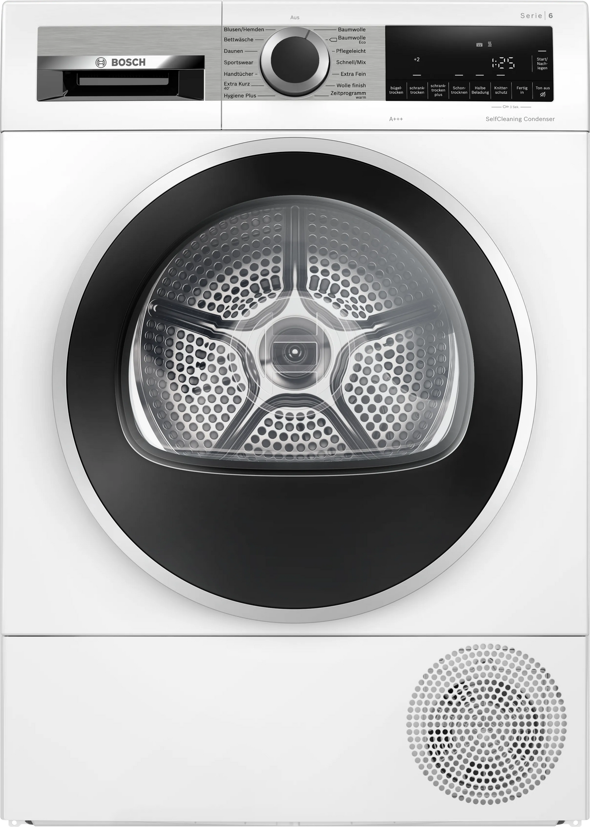 Bosch WQG235D00, Stiftung Warentest GUT (2,2)*, Serie 6, Wärmepumpentrockner 8 kg, Schneller getrocknete Wäsche, Auto Dry, Option Halbe Beladung, Sensitive Drying-System, Selbstreinigender Kondensator