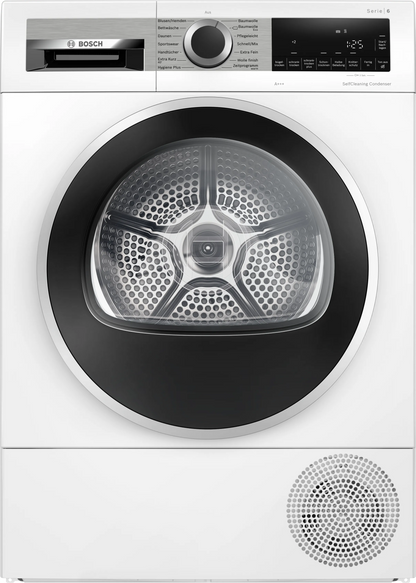 Bosch WQG235D00, Stiftung Warentest GUT (2,2)*, Serie 6, Wärmepumpentrockner 8 kg, Schneller getrocknete Wäsche, Auto Dry, Option Halbe Beladung, Sensitive Drying-System, Selbstreinigender Kondensator