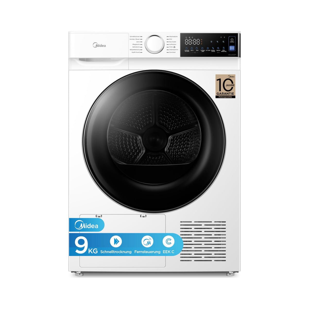 Midea Wärmepumpentrockner 8 kg Energieeffizienzklasse C Fernsteuerung MD20EH80WB-A3